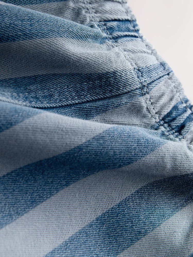 Dark Blue Stripe Pull On Wide