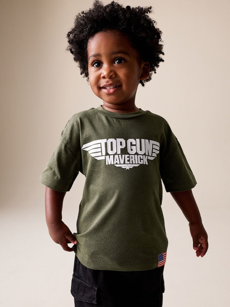 Khaki Green Top Gun Short Sleeve T-Shirt (3mths-8yrs)