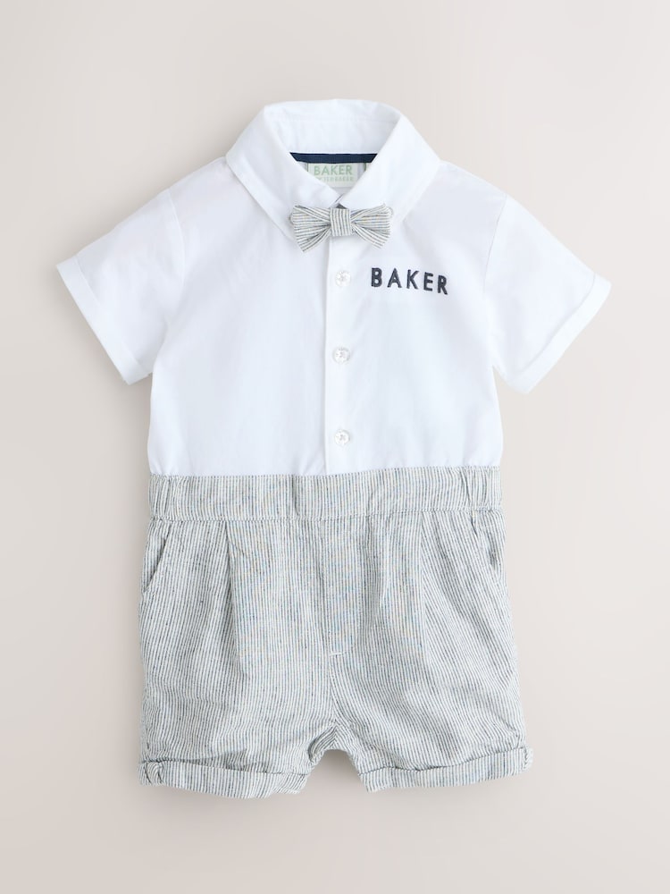 Baker by Ted Baker Blue/Navy Textured Smart Romper