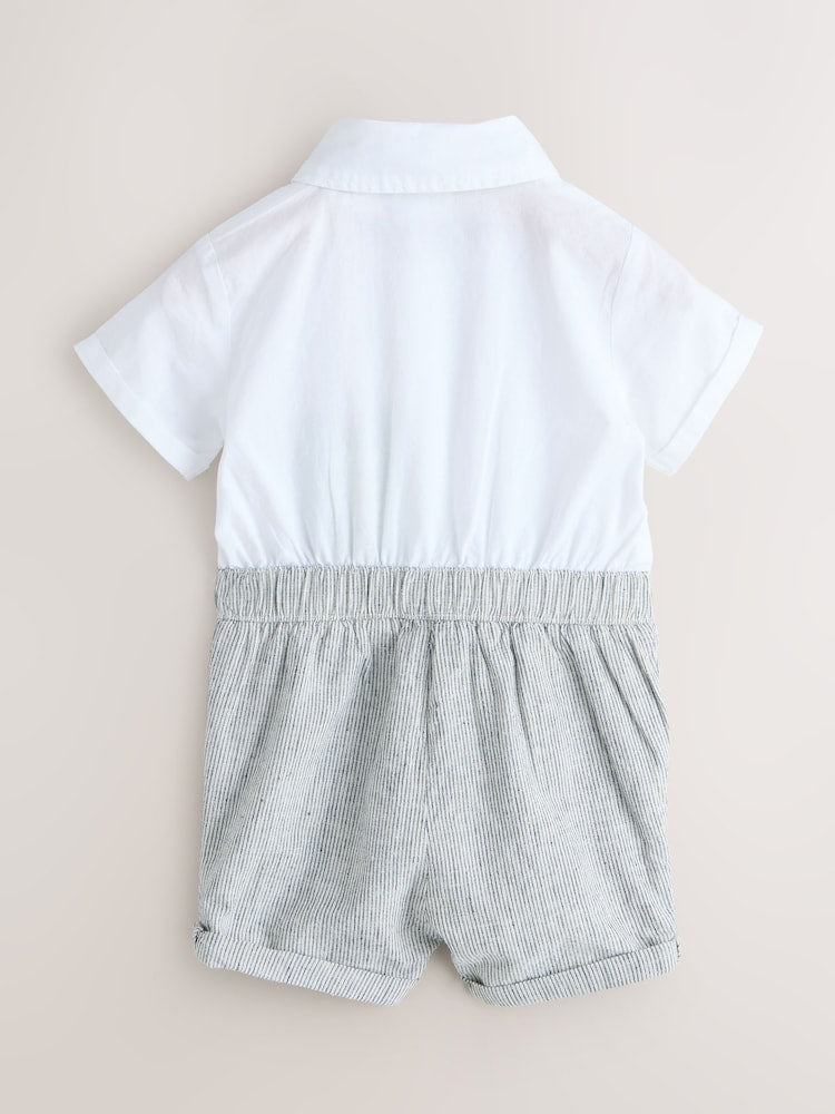 Baker by Ted Baker Blue/Navy Textured Smart Romper