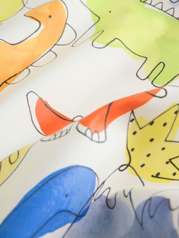 Blue Dinosaurs Weaning And Feeding Sleeved Bib