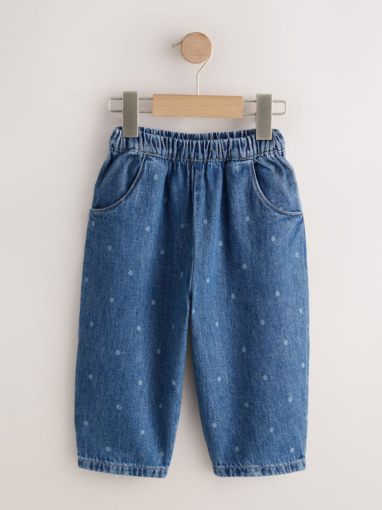 Blue Spot Pullon Barrel Jeans (3mths-7yrs) - Size 3-6 Months (62-68cm)