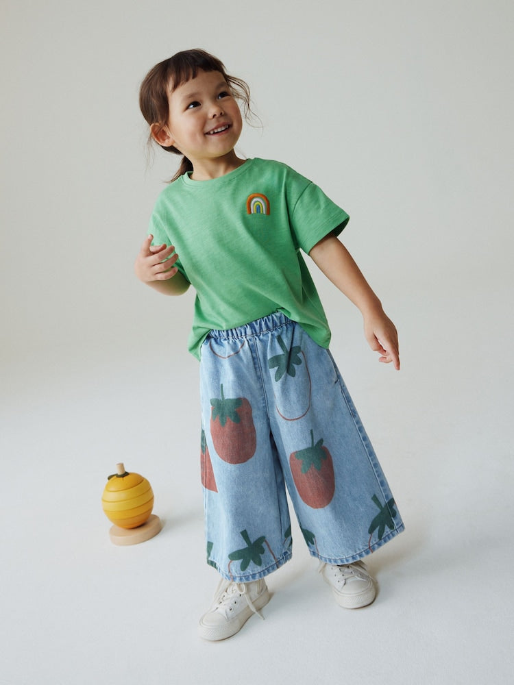 Mid Blue Tomato Printed Jeans (3mths-7yrs)