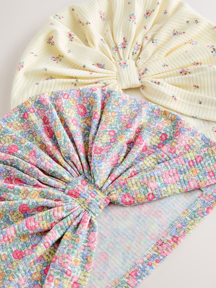 Pink Ditsy Jersey Turban Beanie 2 Pack (3mths-16yrs)
