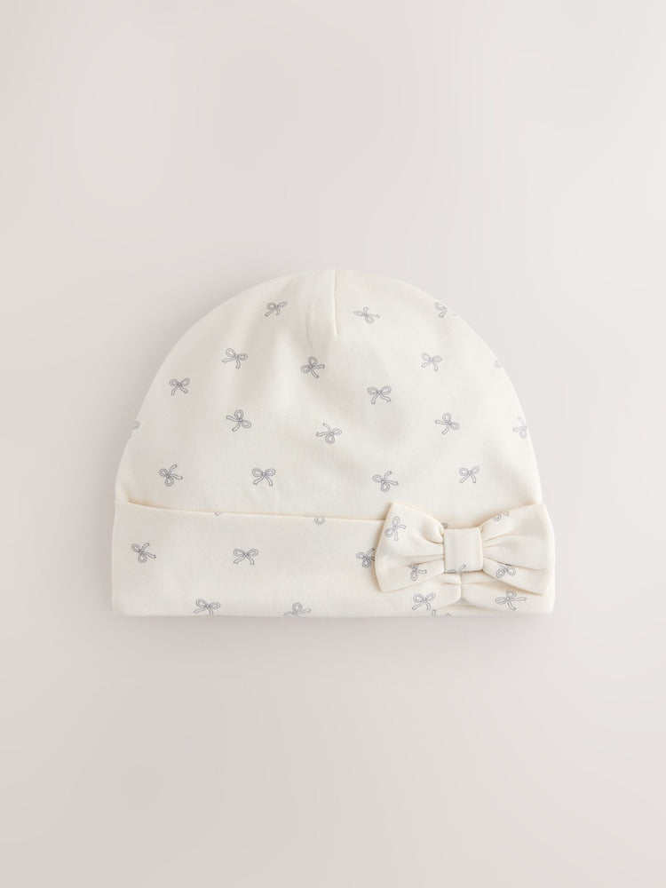 Stone Bow Jersey Beanie 2 Pack (3mths-16yrs)