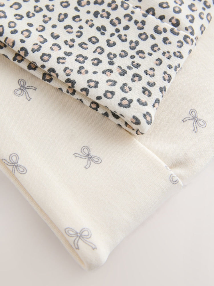 Stone Bow Jersey Beanie 2 Pack (3mths-16yrs)