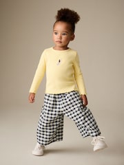 Black/White Floral Gingham Trousers (3mths-7yrs) - Size 3-6 Months (62-68cm)