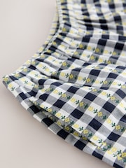 Black/White Floral Gingham Trousers (3mths-7yrs)