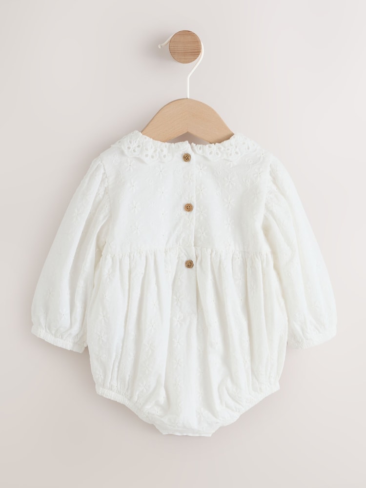 White Baby Bloomer Romper (0mths-2yrs)