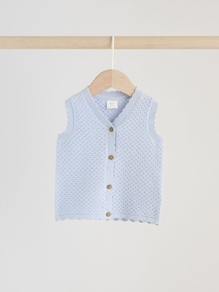Blue Baby Knitted Top and Leggings Set 2 Piece (0mths-2yrs)