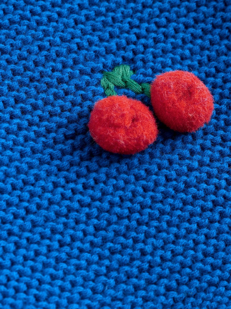 Blue Embroidered Cherry Cardigan (0mths-2yrs)