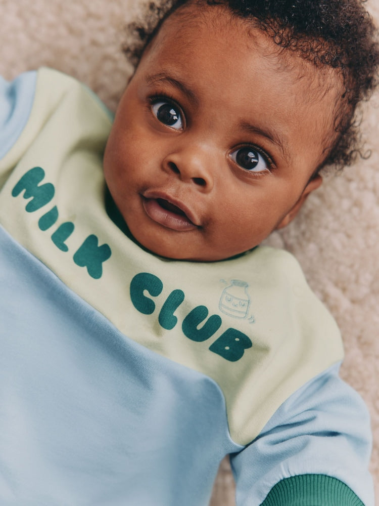 Blue Milk Club Sweatshirt and Shorts Baby Set (0mths-2yrs)