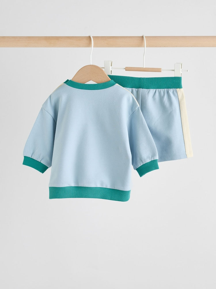 Blue Milk Club Sweatshirt and Shorts Baby Set (0mths-2yrs)