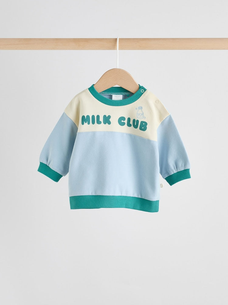 Blue Milk Club Sweatshirt and Shorts Baby Set (0mths-2yrs)
