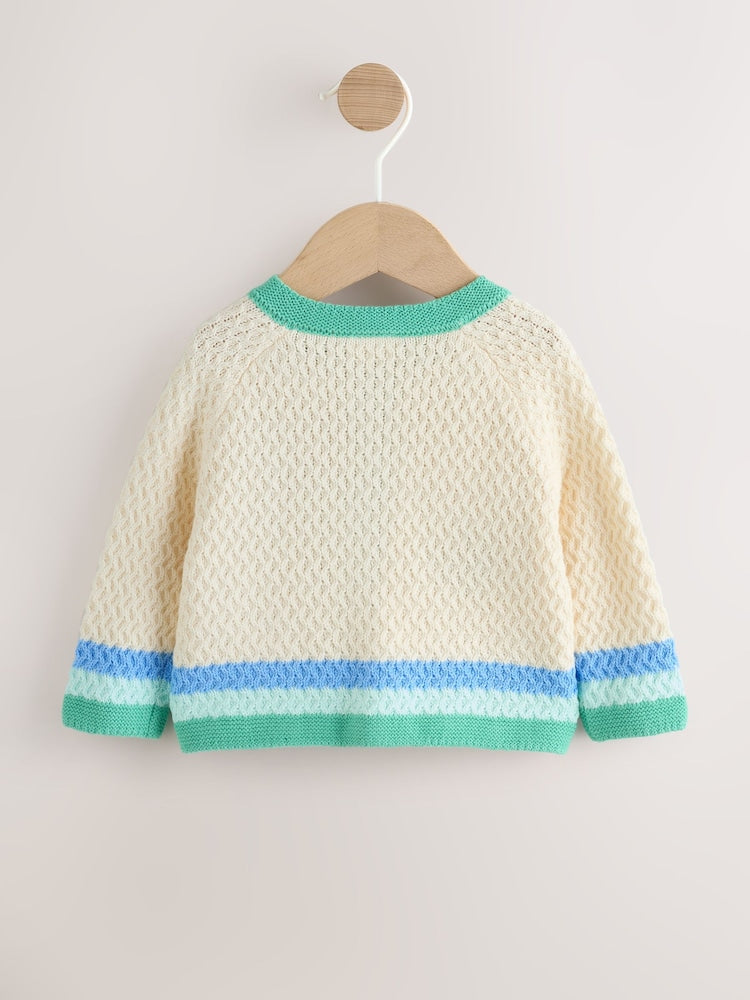 Multi Pastel Crochet Animal Knitted Baby Cardigan (0mths-2yrs)