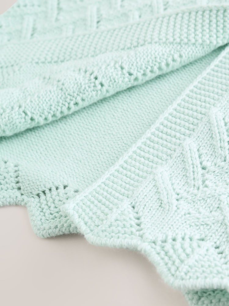 Green Pointelle Knitted Baby Cardigan (0mths-2yrs)