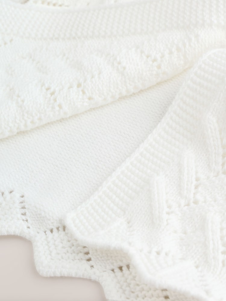 White Pointelle Knitted Baby Cardigan (0mths-2yrs)