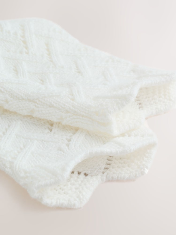 White Pointelle Knitted Baby Cardigan (0mths-2yrs)