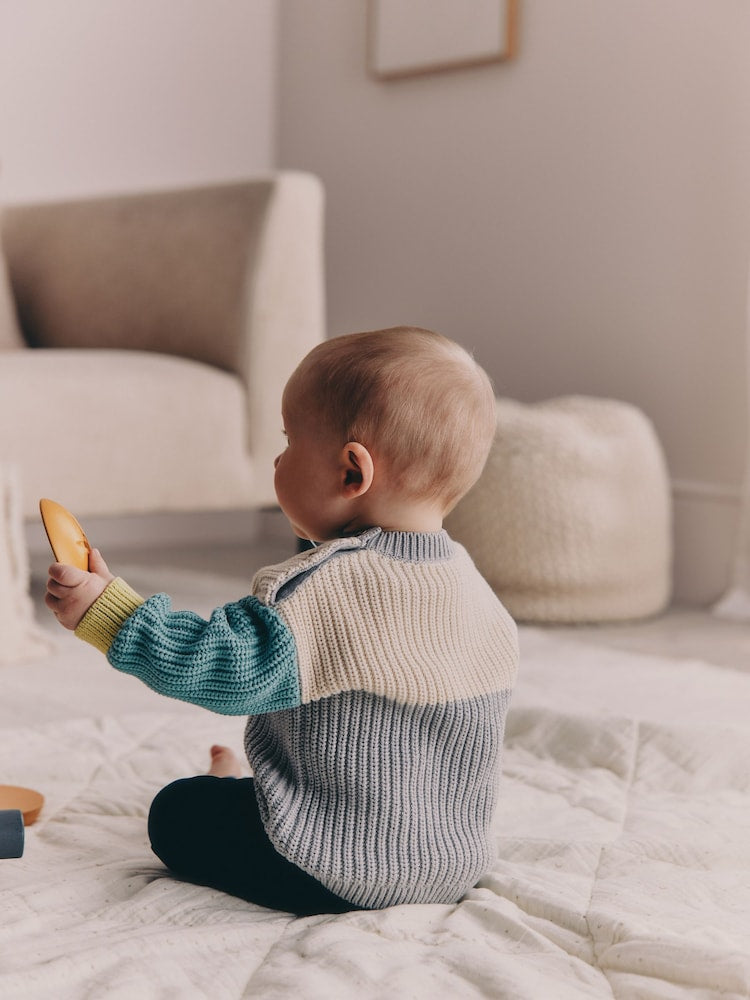 Blue Colourblock Jumper and Leggings Baby Set (0mths-2yrs)