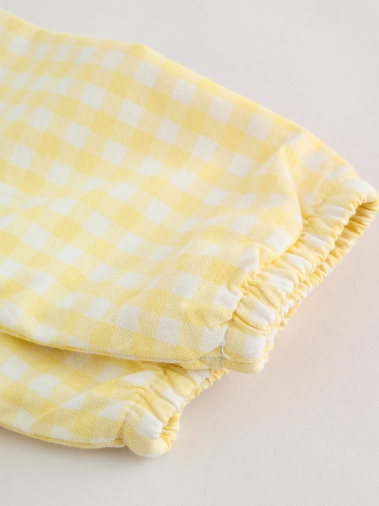 Yellow Gingham Lemon Embroidered Baby Hooded Jacket (0mths-2yrs) - Size Up to 1 Month (56cm)