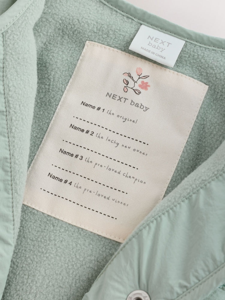 Sage Green Tulip Quilted Nylon Baby Jacket (0mths-2yrs)
