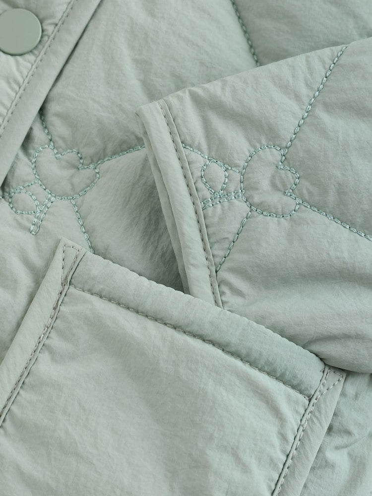 Sage Green Tulip Quilted Nylon Baby Jacket (0mths-2yrs)