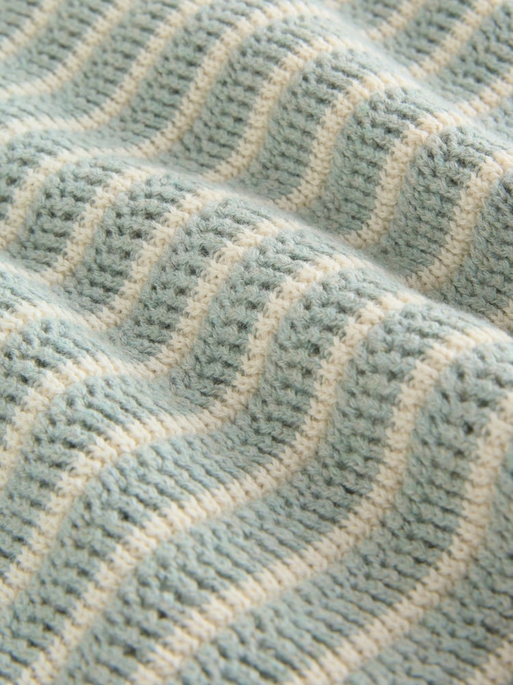 Sage Green Stripe Knitted Top and Shorts Baby Set (0mths-2yrs)