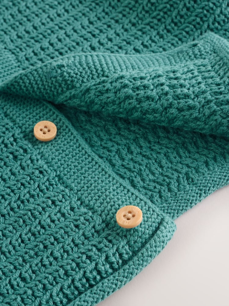 Green Baby Textured Knitted Cardigan (0mths-2yrs)