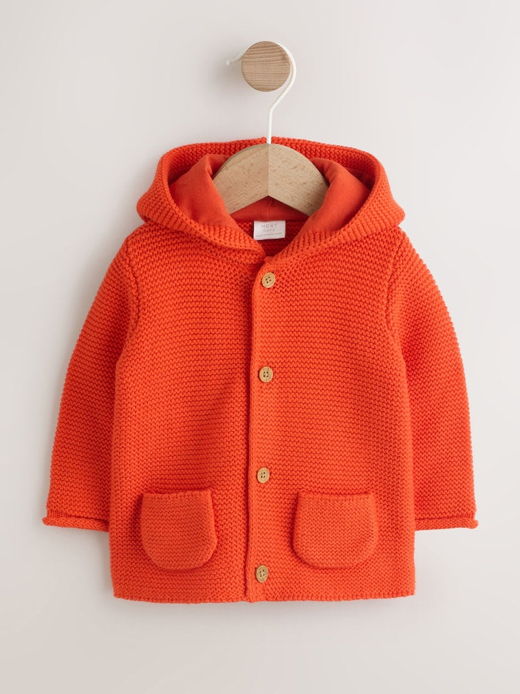 Orange Knitted Baby Cardigan (0mths-2yrs)