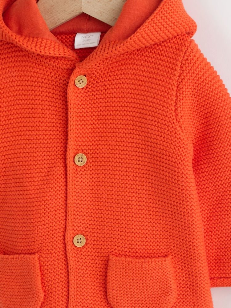 Orange Knitted Baby Cardigan (0mths-2yrs)