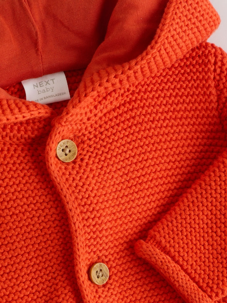 Orange Knitted Baby Cardigan (0mths-2yrs)
