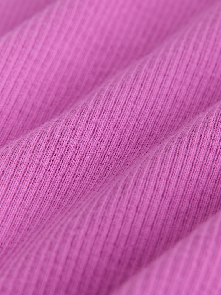 Purple Long Sleeve Ribbed Frill Top (3mths-7yrs)