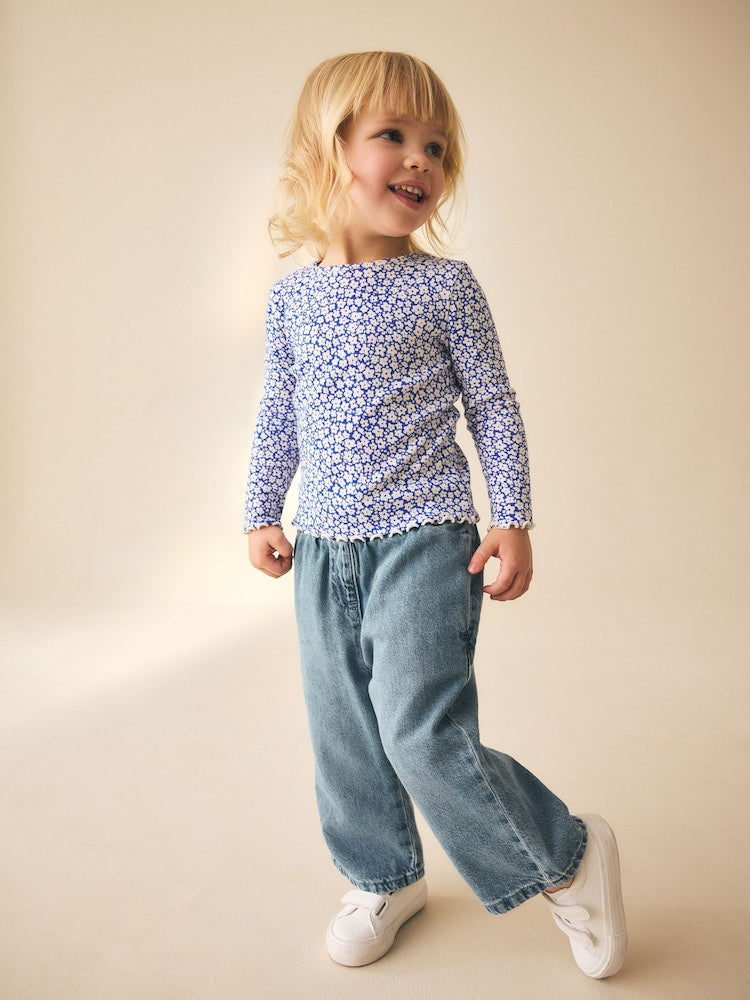 Blue Rib Long Sleeve Top (3mths-7yrs)