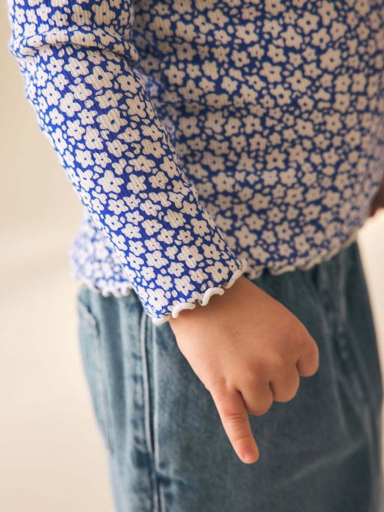 Blue Rib Long Sleeve Top (3mths-7yrs)