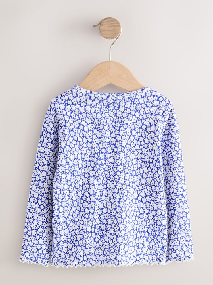 Blue Rib Long Sleeve Top (3mths-7yrs)