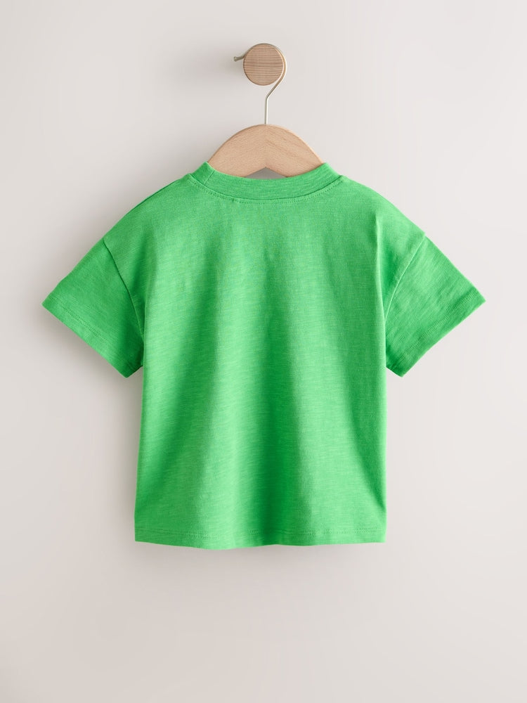 Green Rainbow Short Sleeve Embroidered T-Shirt (3mths-7yrs)