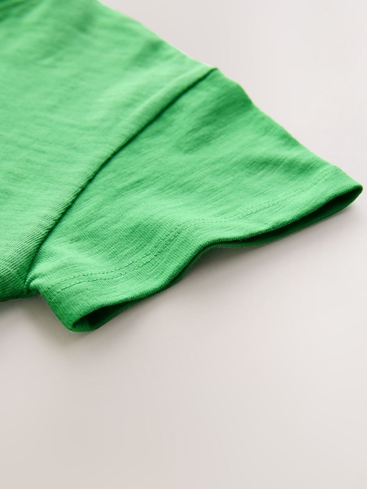 Green Rainbow Short Sleeve Embroidered T-Shirt (3mths-7yrs)