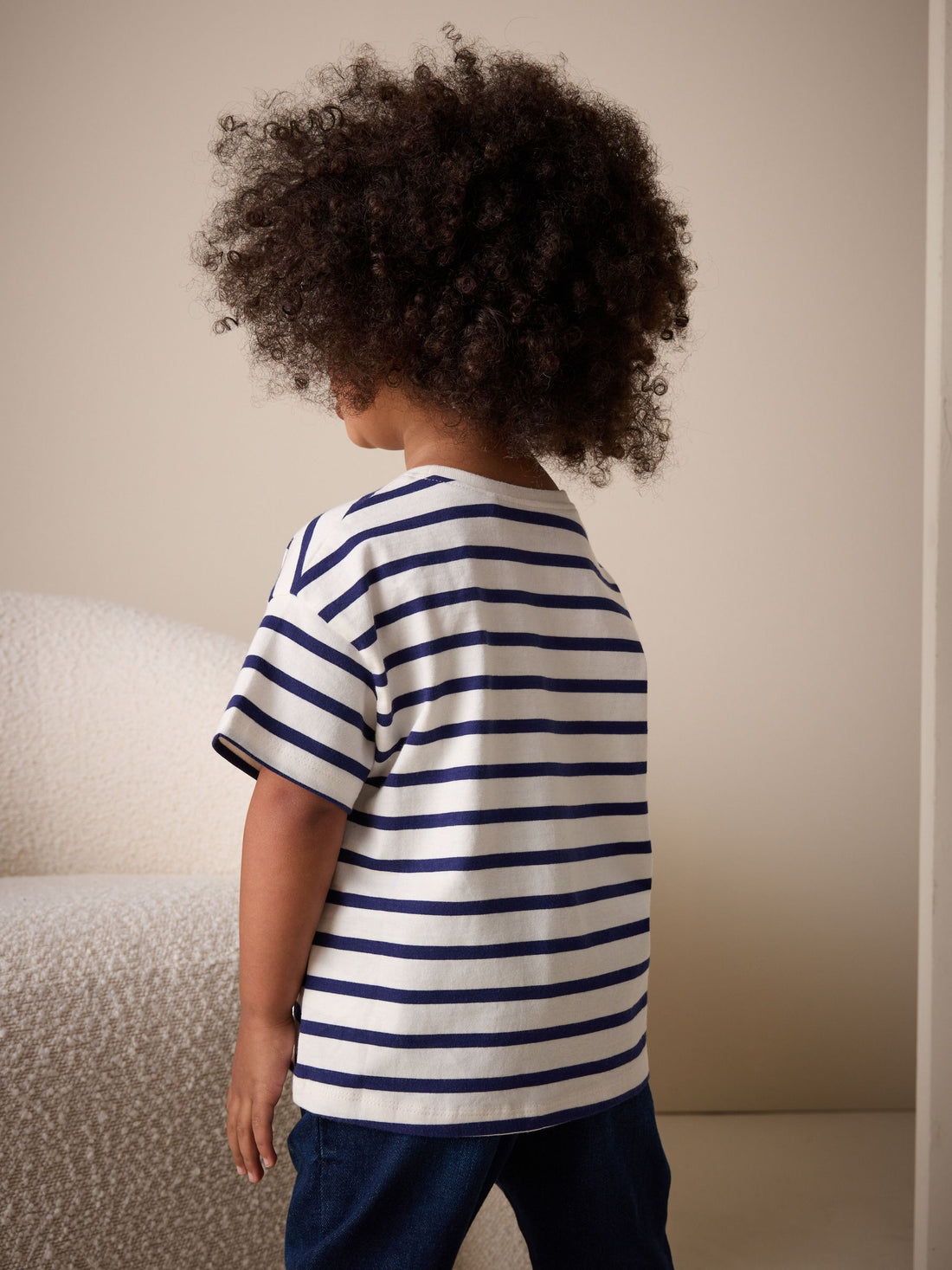 Ecru/Navy Stripe Cherry Short Sleeve Embroidered T-Shirt (3mths-7yrs)