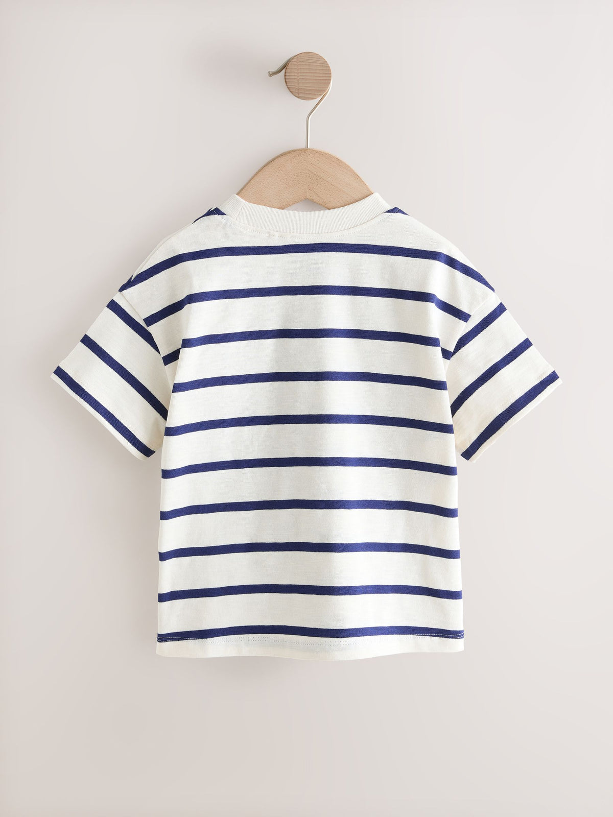 Ecru/Navy Stripe Cherry Short Sleeve Embroidered T-Shirt (3mths-7yrs)