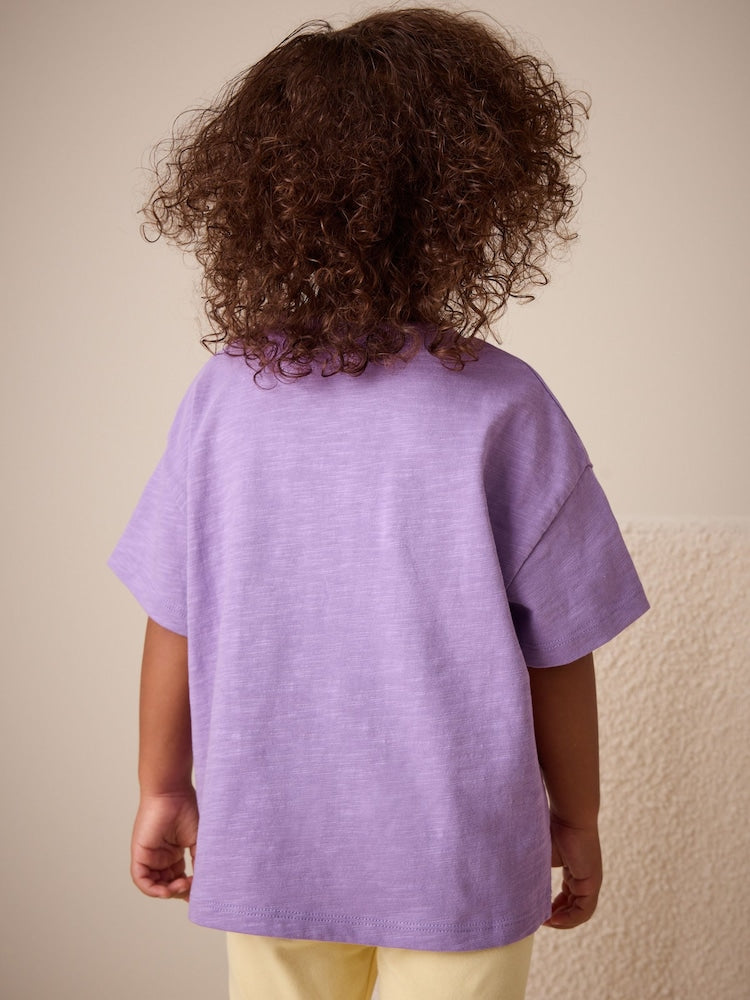 Purple Lemon Short Sleeve Embroidered T-Shirt (3mths-7yrs)