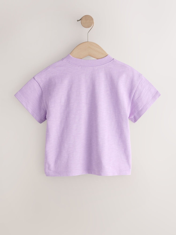 Purple Lemon Short Sleeve Embroidered T-Shirt (3mths-7yrs)