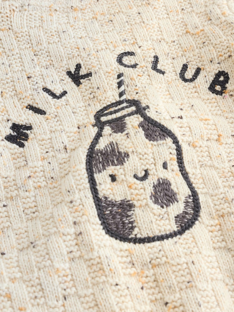 Natural Milk Club Embroidered Baby Cardigan