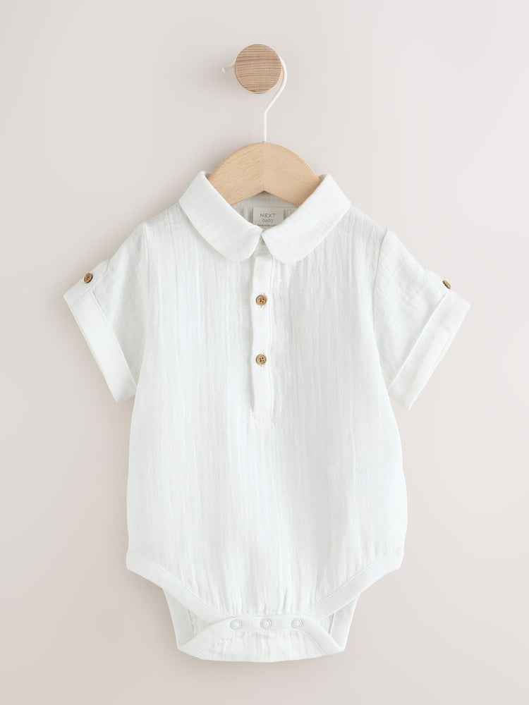 Neutral Baby Shirt Trousers and Braces Set 3 Piece (0mths-2yrs)