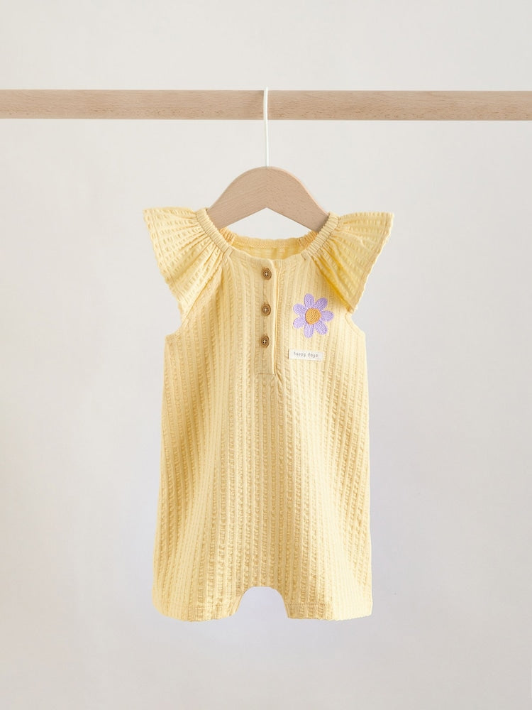 Natural Scandi Printed Jersey Baby Rompers 2 Pack
