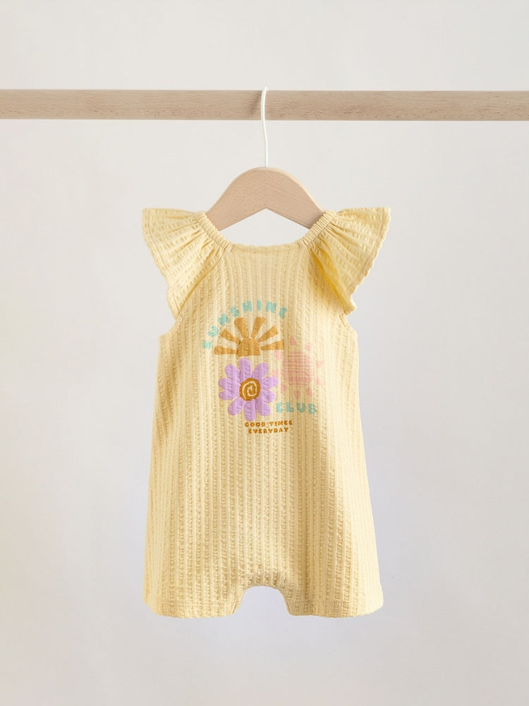 Natural Scandi Printed Jersey Baby Rompers 2 Pack
