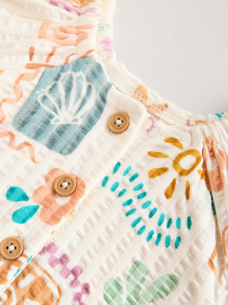 Natural Scandi Printed Jersey Baby Rompers 2 Pack