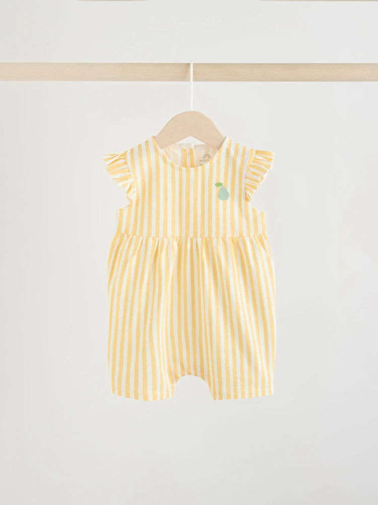 Multi Bright Colour Stripe Baby Rompers 3 Pack