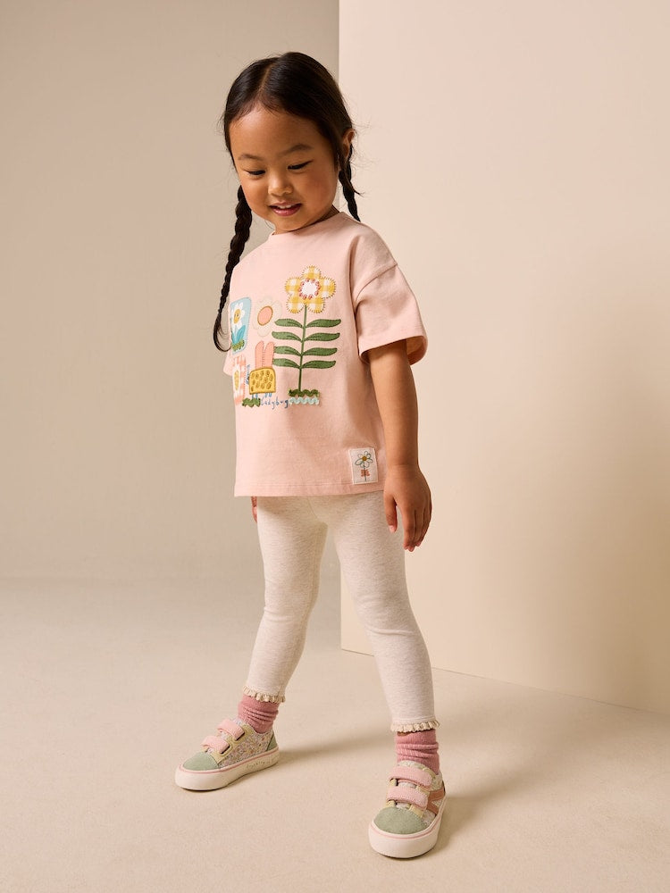 Pink Flowers Short Sleeve T-Shirt (3mths-7yrs)