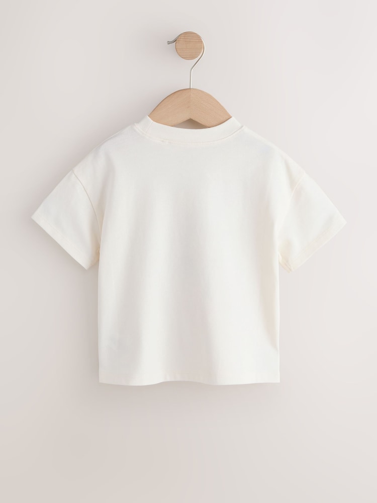 Ecru White Horse Short Sleeve T-Shirt (3mths-7yrs)
