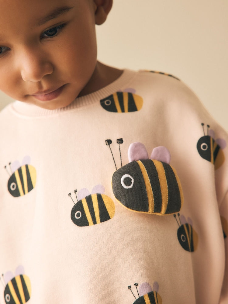 Cream Stripe Bee Sweatshirt and Leggings Set (3mths-7yrs)